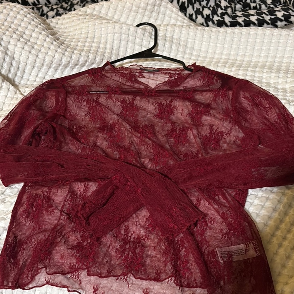 Wild Fable Burgundy Lace Top
